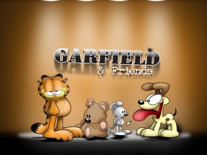 Postal: Garfield y sus amigos