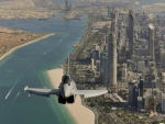 Avión sobrevolando Dubai