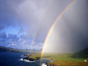 Dos arcoíris en la costa