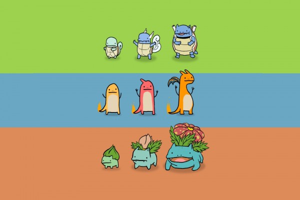 Evolución de tres Pokémons