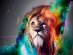 Hermoso león digital