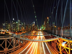 Noche en un puente de Nueva York