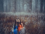 Dos chicas en el campo