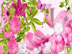Imagen con flores rosadas