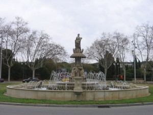 Postal: Fuente de Ceres, plaza de San Jorge (Montjuic, Barcelona)