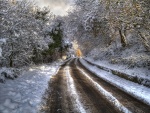 Nieve en una carretera