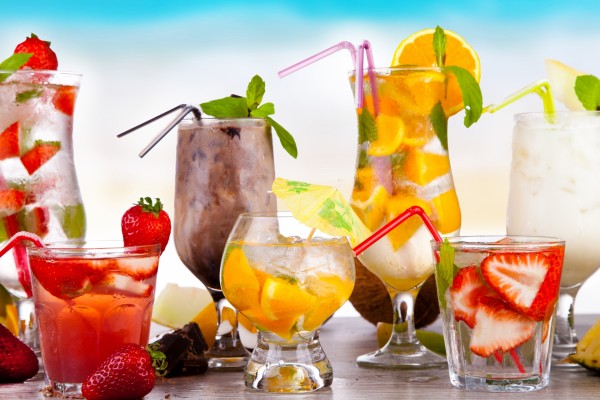 Bebidas con frutas frescas