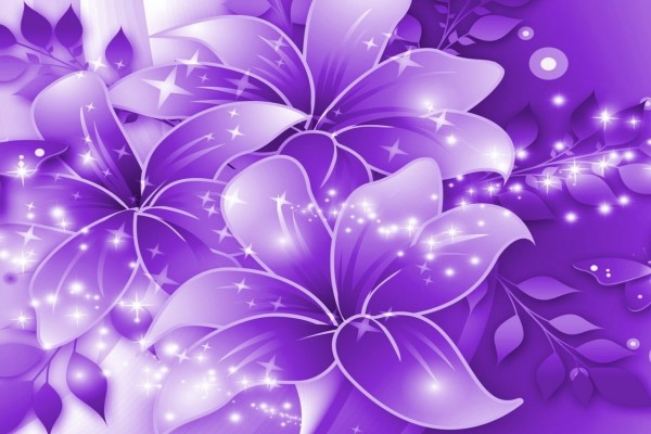 Grandes y brillantes flores color púrpura (58834)