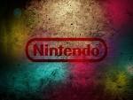 Logo de Nintendo sobre una pared de colores