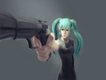 Hatsune Miku con una pistola