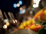 Manzanas en un mercado