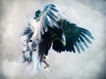Un águila agitando sus alas