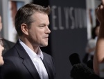 Matt Damon hablando con la prensa