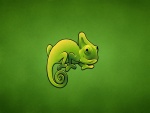 Un gracioso camaleón verde
