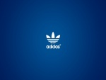 Logo de Adidas en un fondo azul