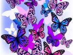 Muchas mariposas de colores