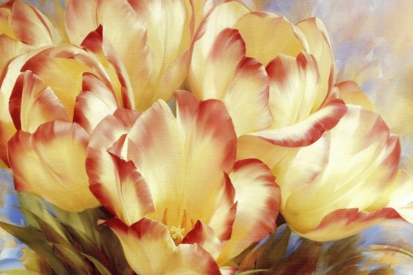 Tulipanes pintados por el artista Igor Levashov