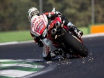 Piloto de Ducati en una competición de Moto GP