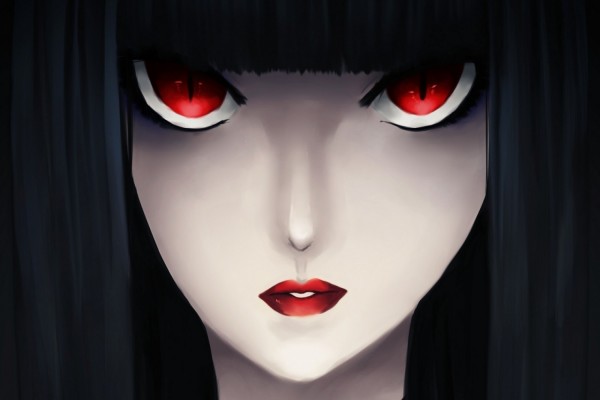 Chica anime con grandes ojos rojos (60856)