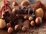 Chocolate, frutos secos y especias