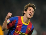 La felicidad de Messi tras meter un gol con la camiseta del Barcelona