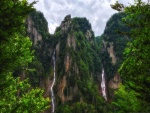Impresionantes cascadas en el Parque Nacional Daisetsuzan (Japón )