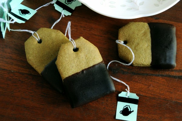 Galletas con forma de bolsa de té