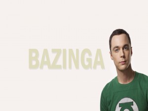 Postal: Sheldon y su palabra favorita "Bazinga" (The Big Bang Theory)