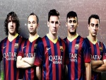 Cinco jugadores del Fútbol Club Barcelona