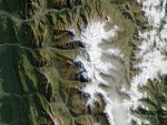 Glaciar de Kolka visto desde el espacio