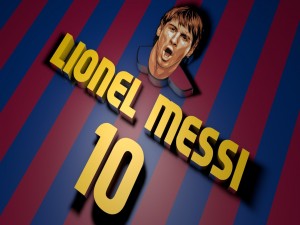 Imagen en 3D de Lionel Messi con los colores del Barcelona