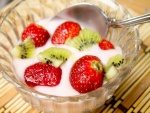 Kiwi y fresas con yogur