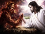 Jesús echando un pulso con el diablo