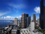Puerto y rascacielos de la ciudad de Seattle