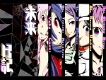 Cinco personajes del anime "Mirai Nikki"