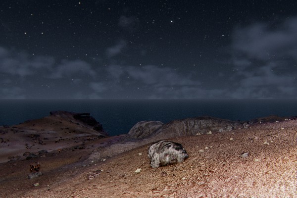 Cielo estrellado sobre el mar