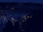 Luces en Asia vistas desde el espacio