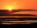 Puesta de sol sobre el Gran Lago Salado