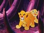 Simba protegiendo a Nala (El Rey León)
