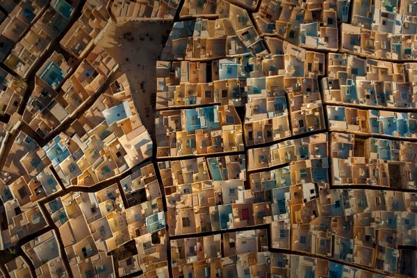 Vista aérea de las viviendas de una ciudad