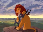 Rafiki abrazando a Simba (El Rey León)