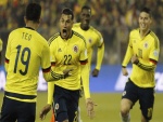 Felicidad entre los jugadores colombianos tras el gol a Brasil "Copa América 2015"