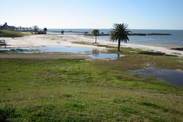 Restos de la antigua playa de Pontchartrain (Lago Pontchartrain, Nueva Orleans)