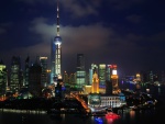 Luces en la noche de Shanghai