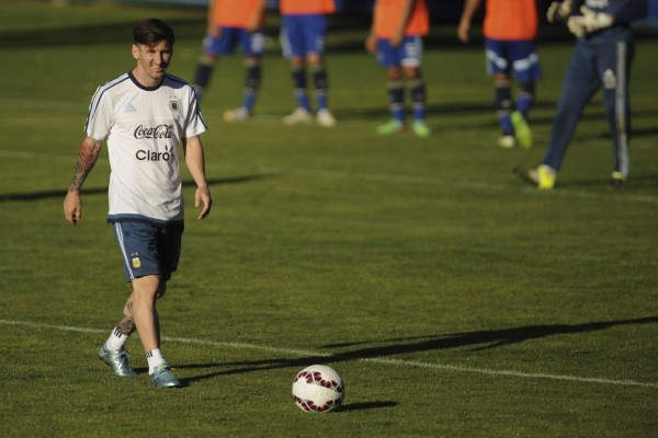 Leo Messi entrenando en la "Copa América Chile 2015"