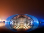 Luces en el Gran Teatro Nacional de China (Pekín)