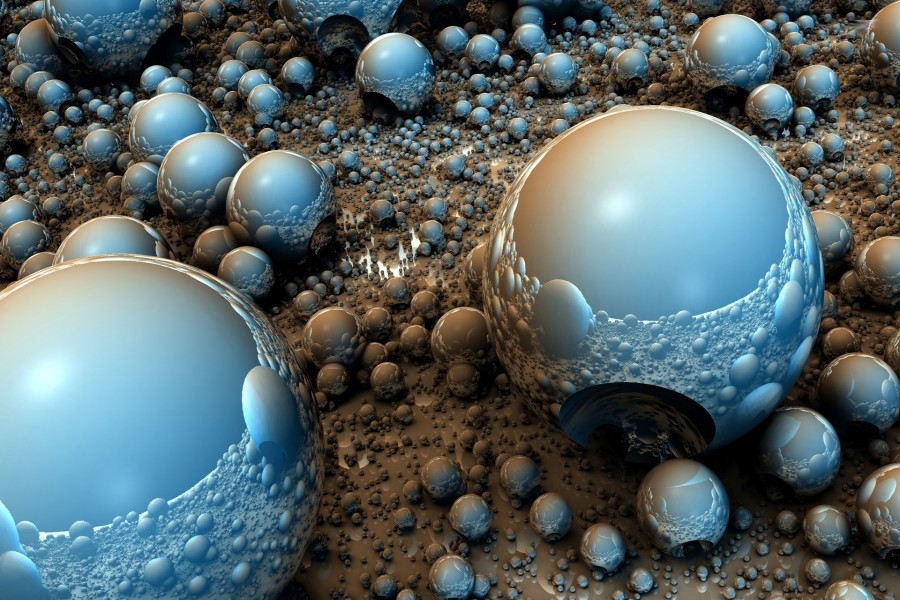 Cientos de esferas de varios tamaños