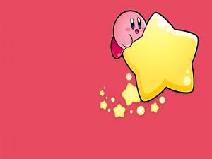 Kirby sobre una estrella amarilla