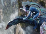Jake volando sobre un Ikran (Avatar)