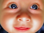 La cara de un lindo bebé